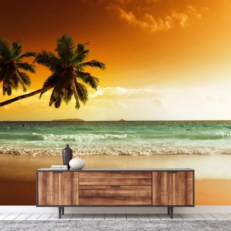 Carta da parati tramonto tropicale sui Caraibi