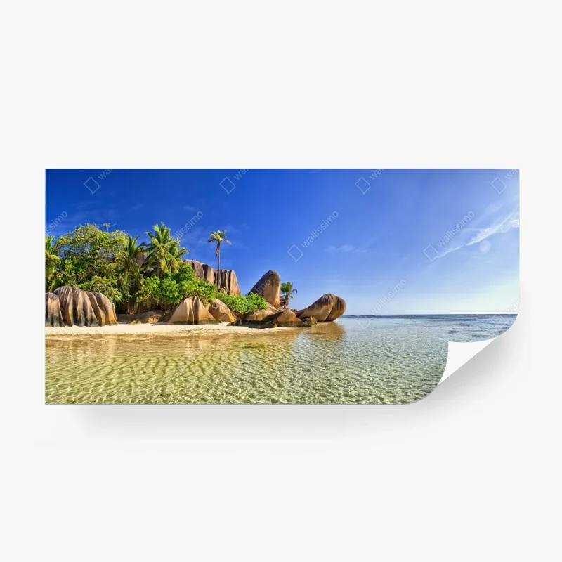 Carta da parati paradiso tropicale sulla costa granitica