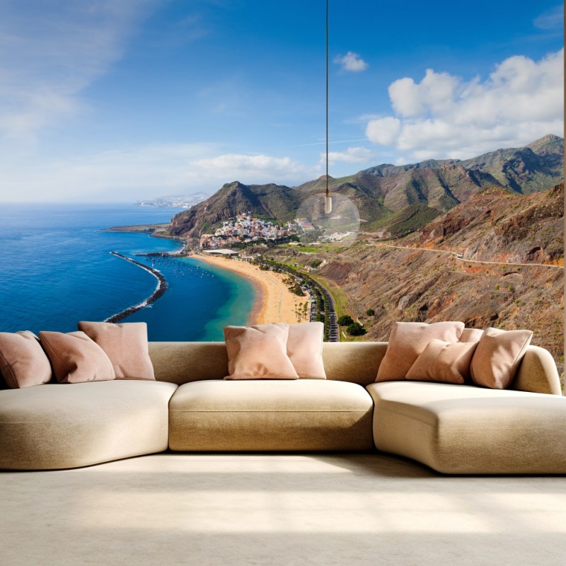 Carta da parati panorama costiero di Las Teresitas, Tenerife