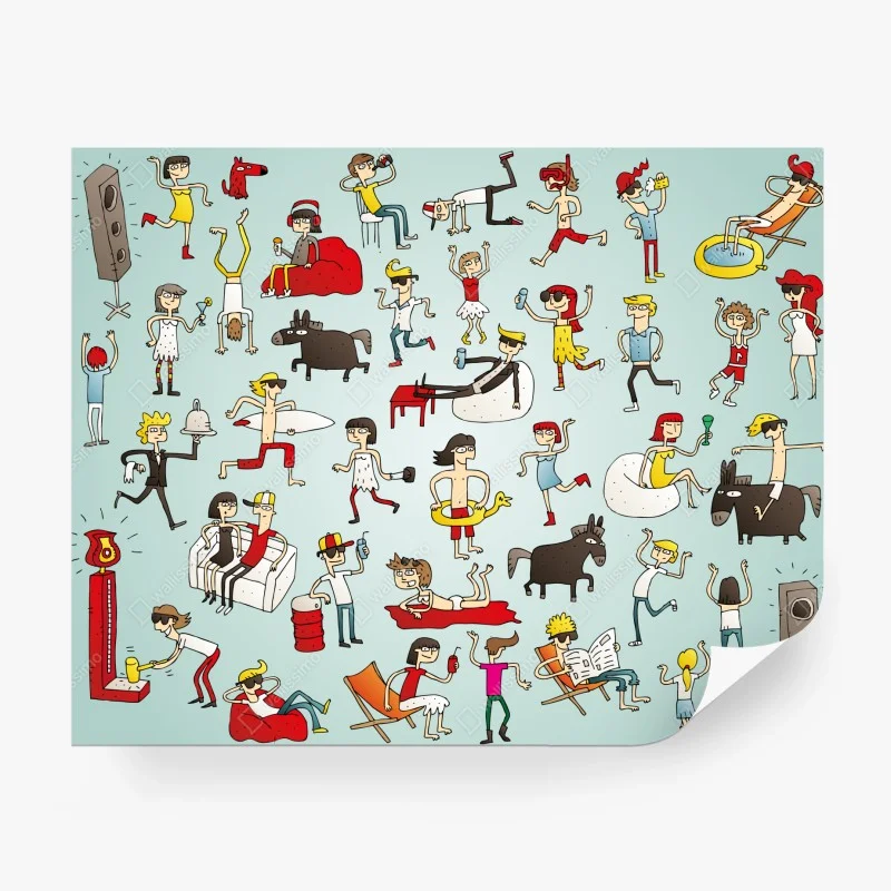 Carta da parati illustrazione cartoon di festa estiva