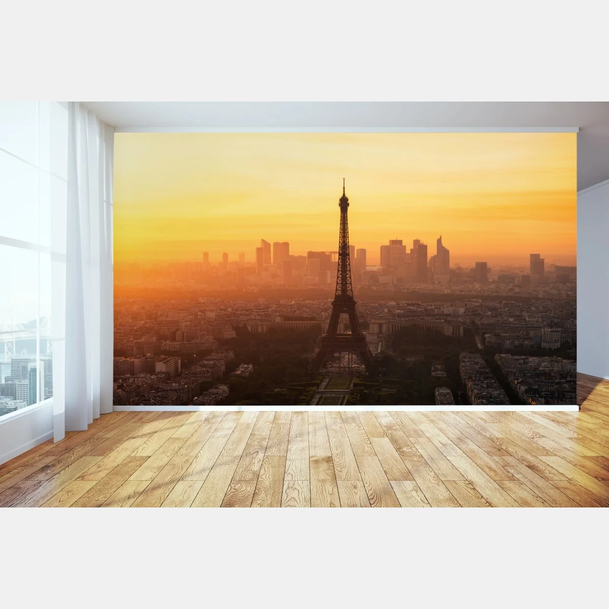 Carta da parati tramonto dorato sulla Torre Eiffel a Parigi • Wallissimo® Carta da parati tramonto dorato sulla Torre Eiffel a Parigi • Wallissimo®