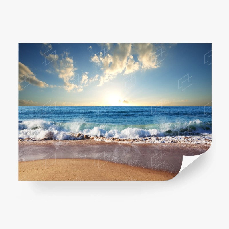Carta da parati tramonto dorato sul mare