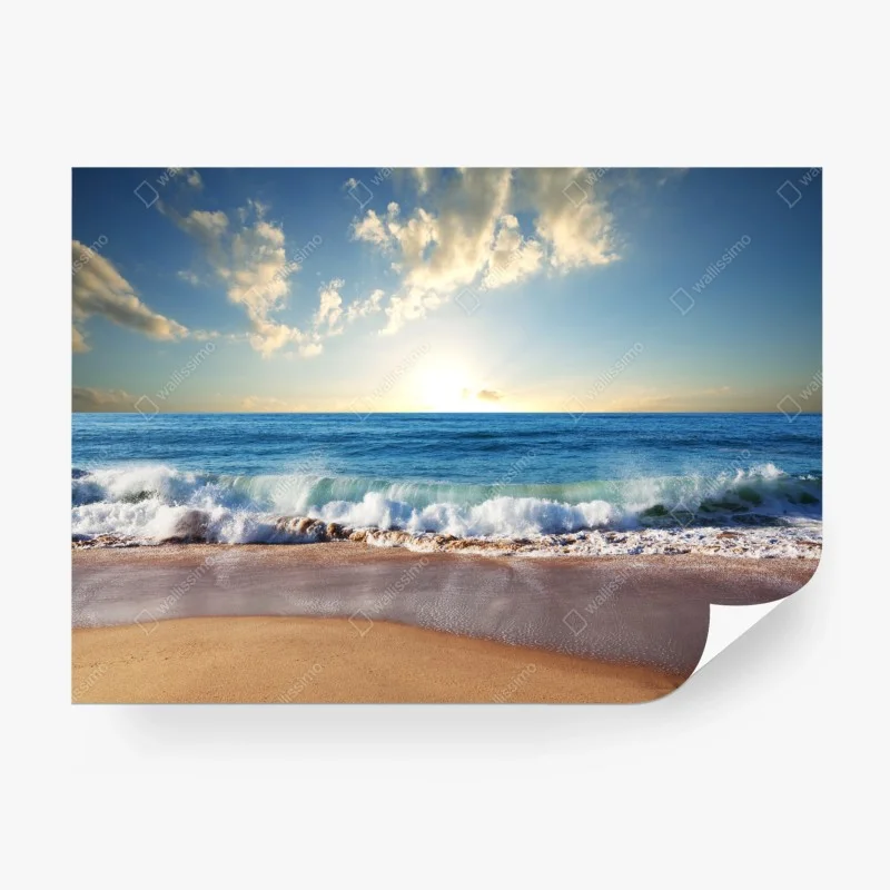 Carta da parati tramonto dorato sul mare