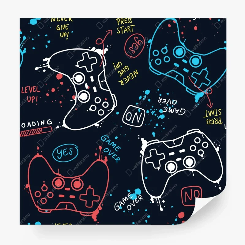 Carta da parati motivo controller colorati per decorazione murale