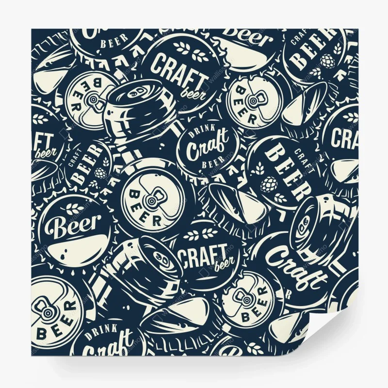 Carta da parati motivo birra artigianale retrò