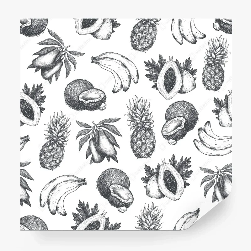 Carta da parati motivo tropicale disegnato a mano