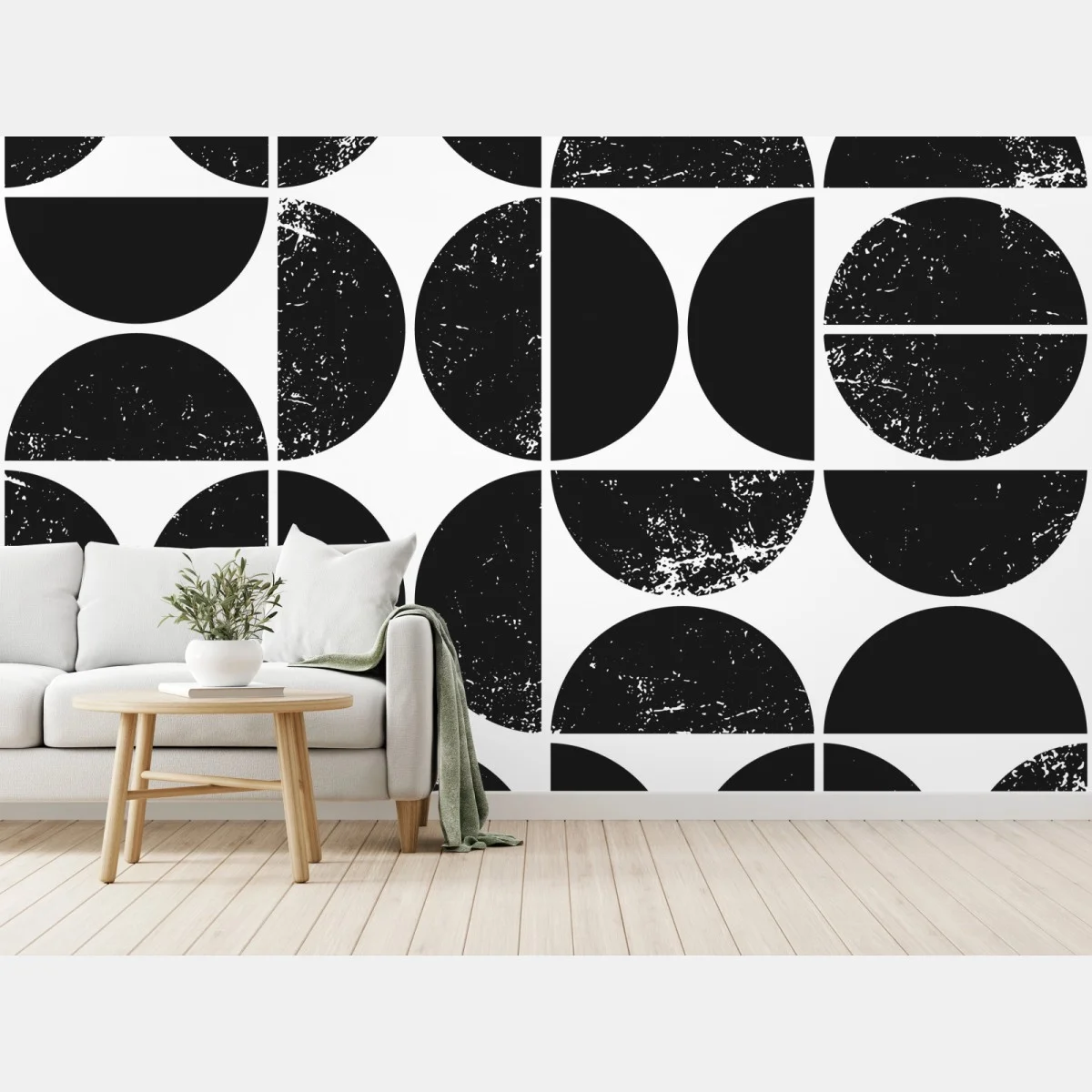 Carta da parati motivo geometrico astratto in bianco e nero • Wallissimo® Carta da parati motivo geometrico astratto in bianco e nero • Wallissimo®