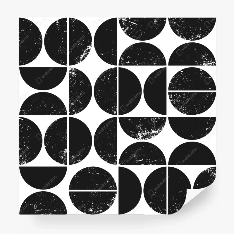 Carta da parati motivo geometrico astratto in bianco e nero