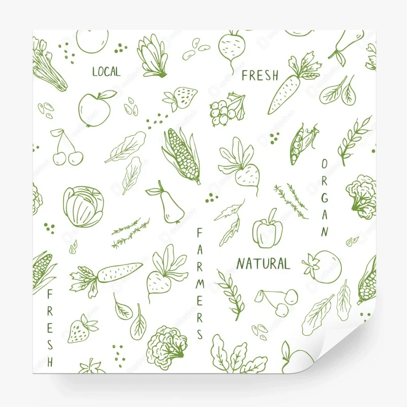 Carta da parati motivo naturale di frutta e verdura