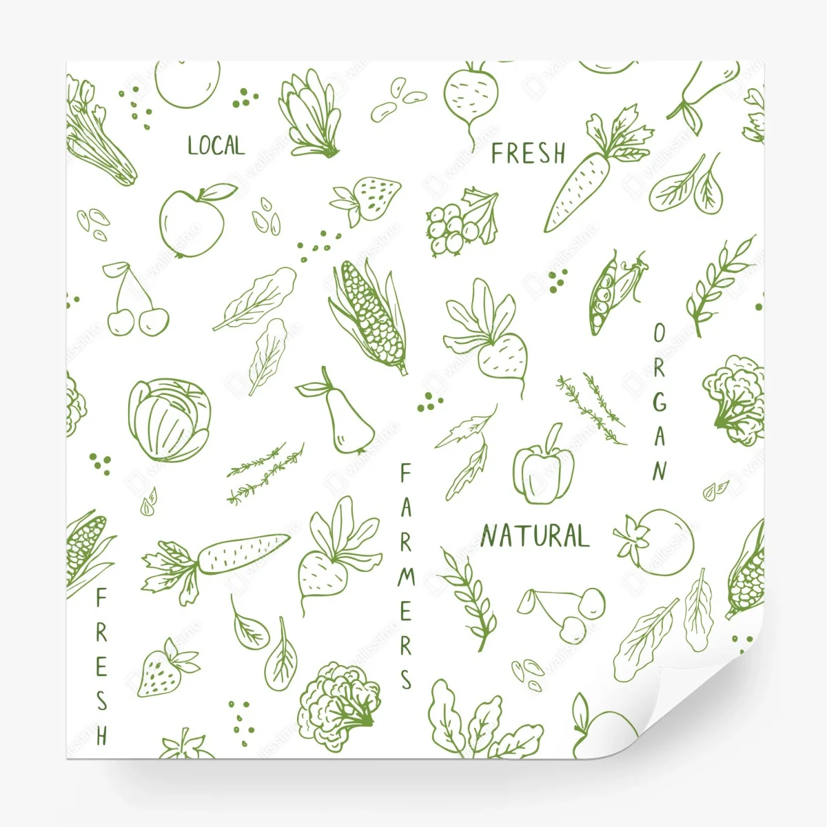 Carta da parati motivo naturale di frutta e verdura • Wallissimo®