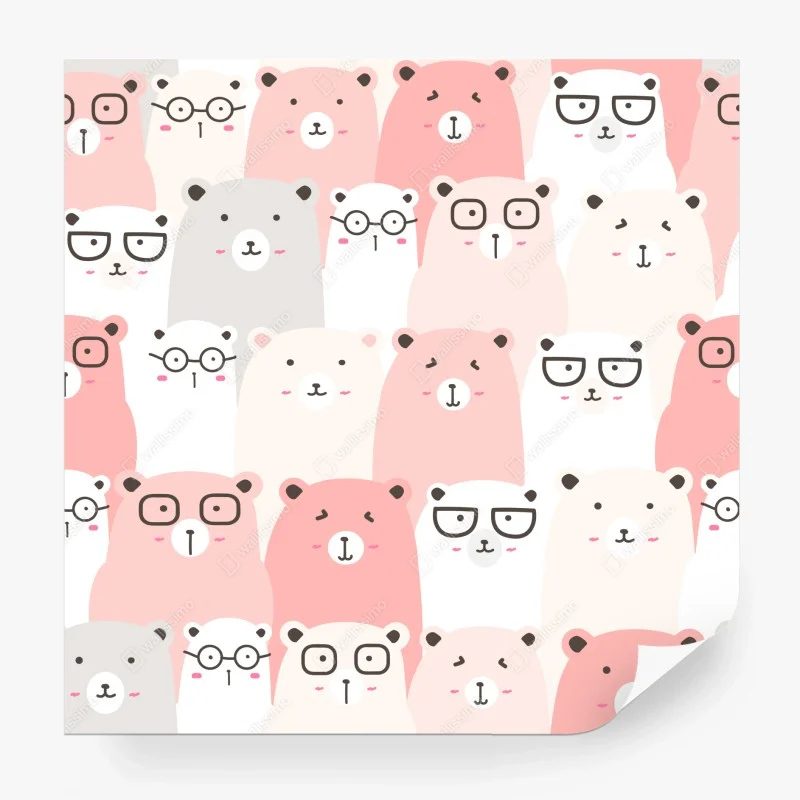 Carta da parati mosaico di orsetti pastello • Wallissimo® Carta da parati mosaico di orsetti pastello • Wallissimo®