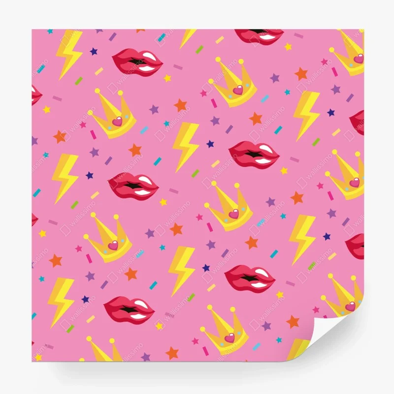 Carta da parati motivo pop regale rosa