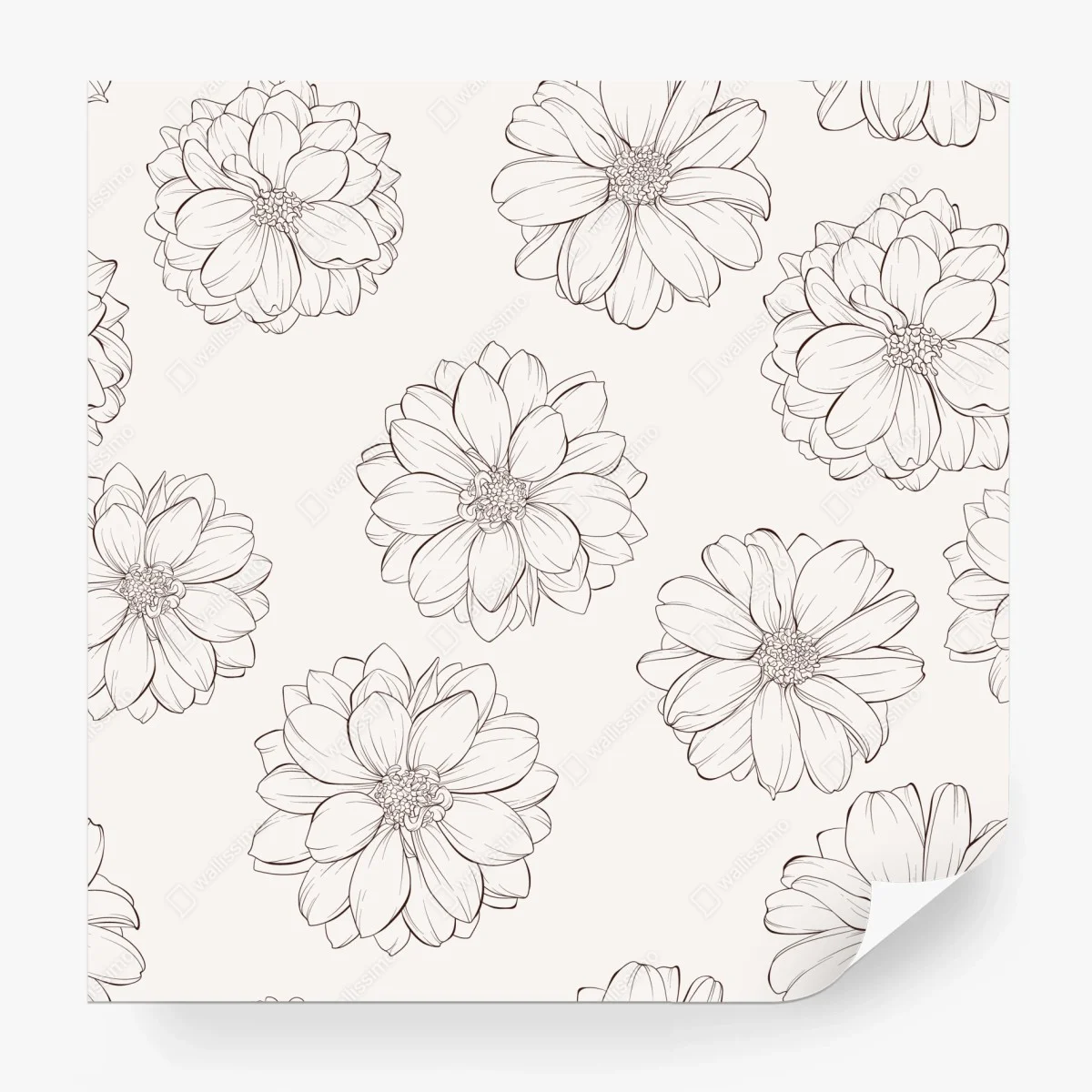 Carta da parati motivo floreale elegante su sfondo neutro • Wallissimo®