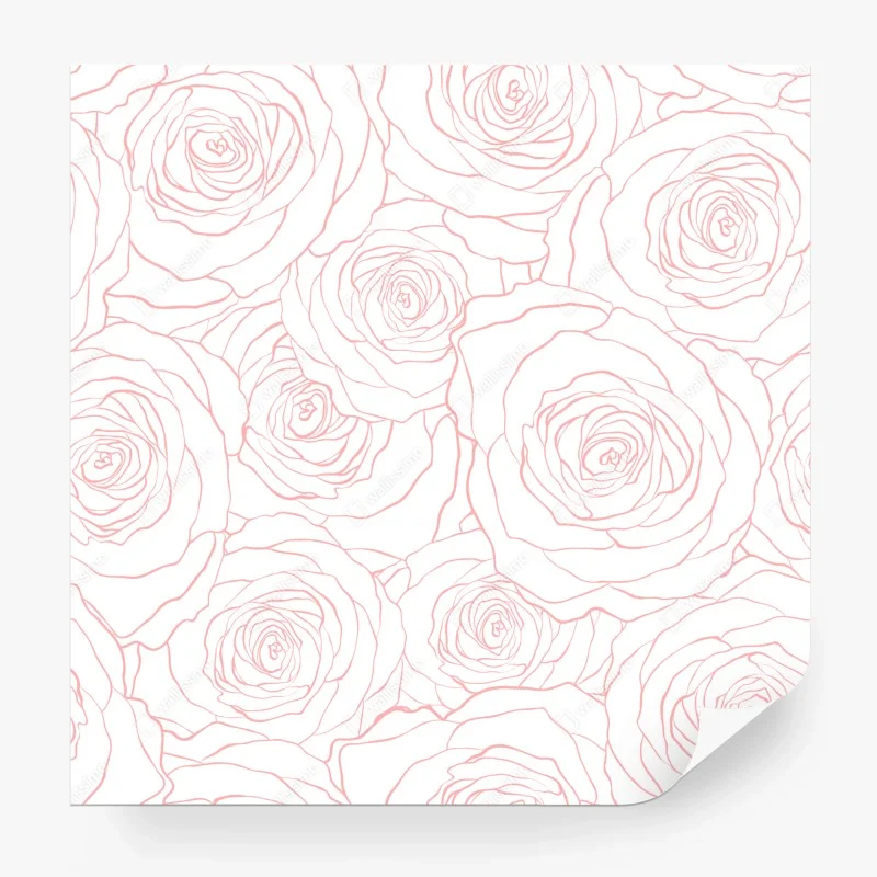 Carta da parati motivo di rose rosa delicato • Wallissimo®