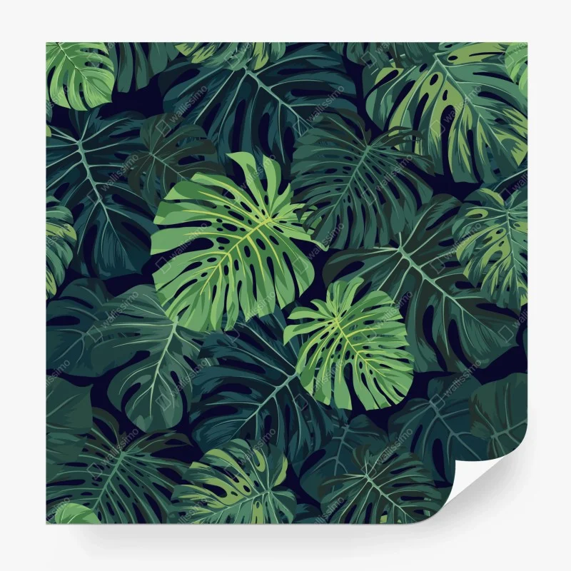 Carta da parati motivo foglie di monstera tropicale