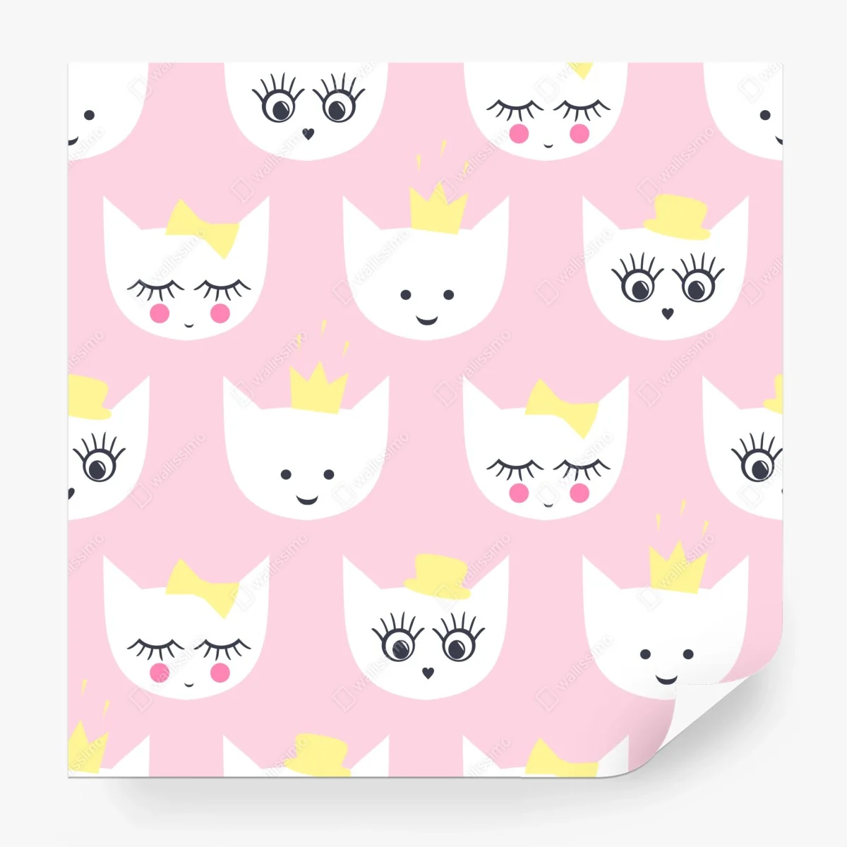 Carta da parati gattini principesse su sfondo rosa • Wallissimo®