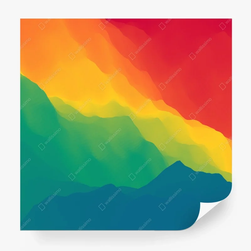 Carta da parati paesaggio montano astratto dai colori vibranti