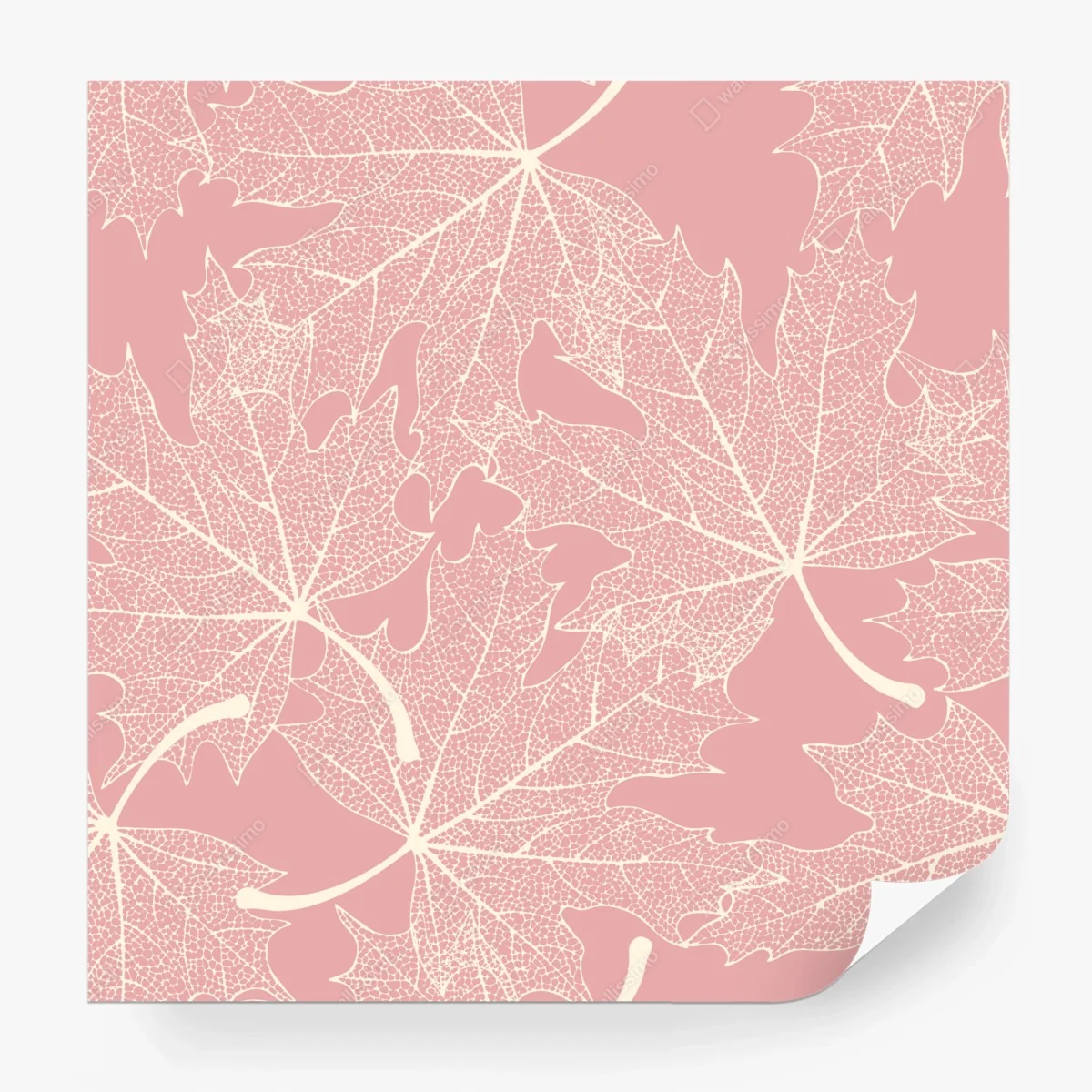Carta da parati motivo foglie scheletrate rosa tenue • Wallissimo®