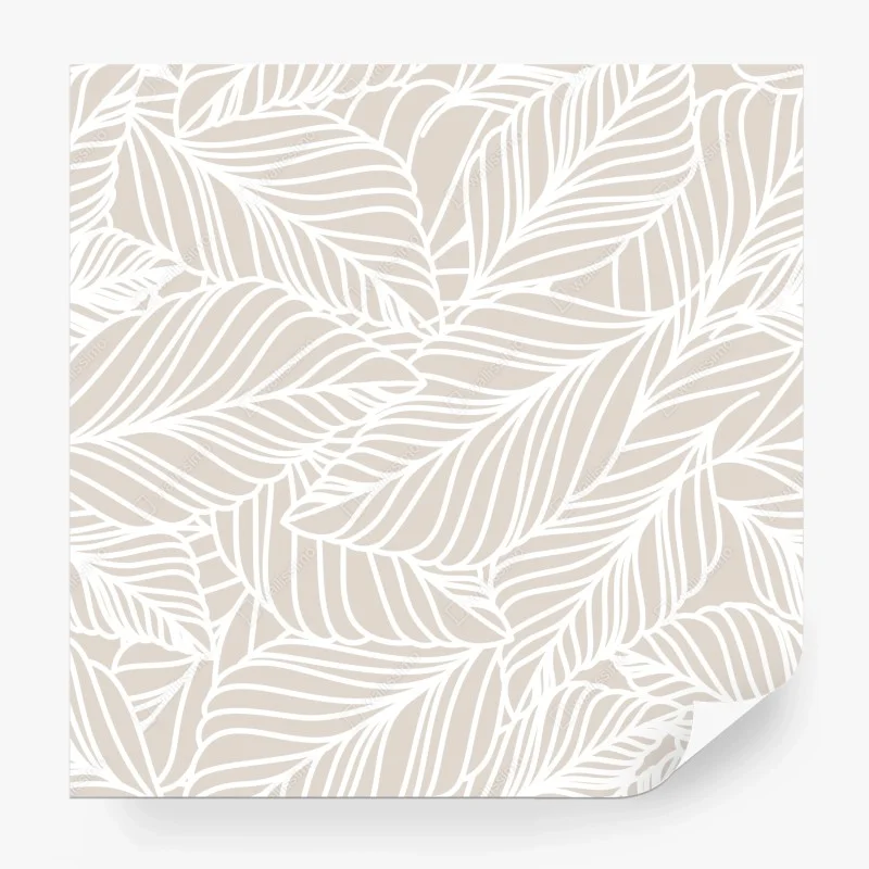 Carta da parati motivo foglie beige elegante