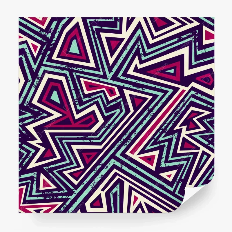 Carta da parati motivo geometrico pop retrò a triangoli