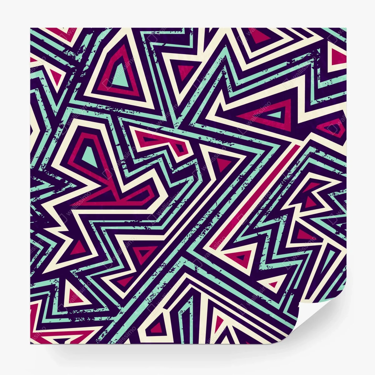Carta da parati motivo geometrico pop retrò a triangoli • Wallissimo® Carta da parati motivo geometrico pop retrò a triangoli • Wallissimo®
