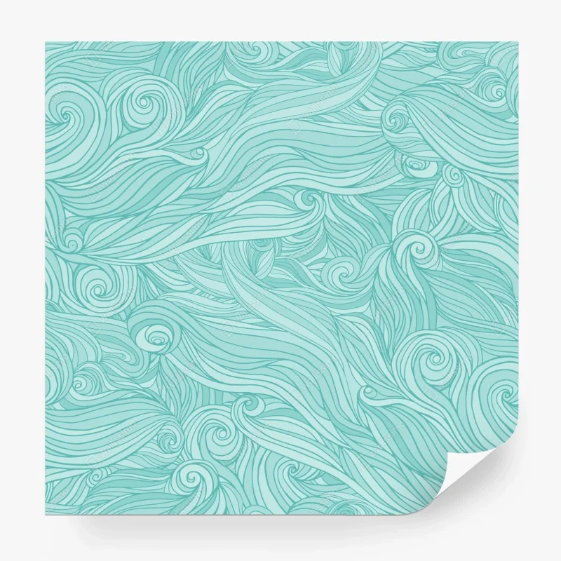 Carta da parati motivo onde turchesi per pareti