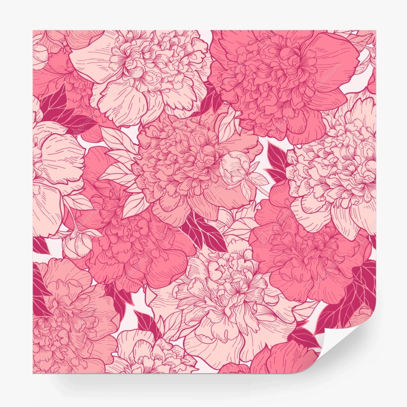 Carta da parati peonie rosa in fiore