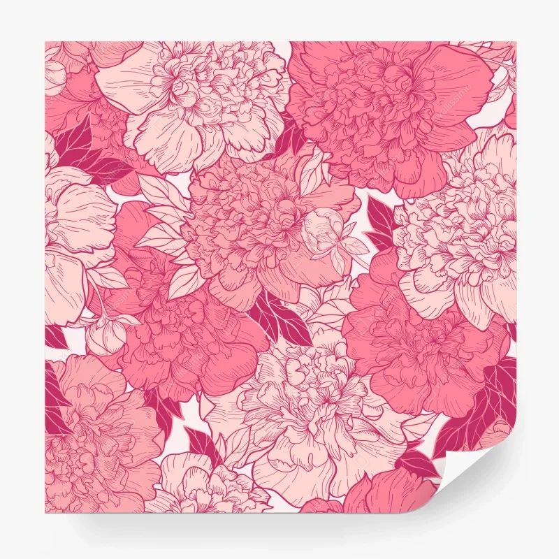 Carta da parati peonie rosa in fiore