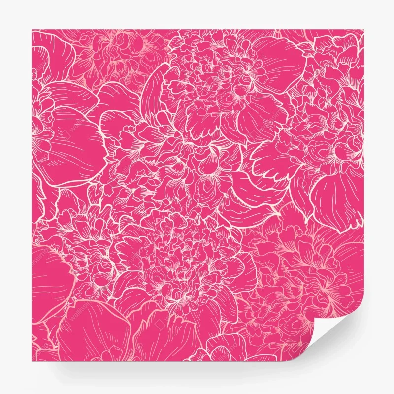 Carta da parati motivo floreale rosa intenso con peonie
