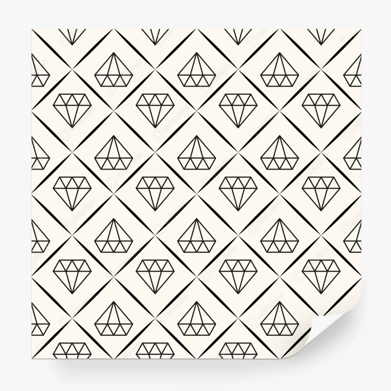 Carta da parati motivo geometrico a diamanti minimalista