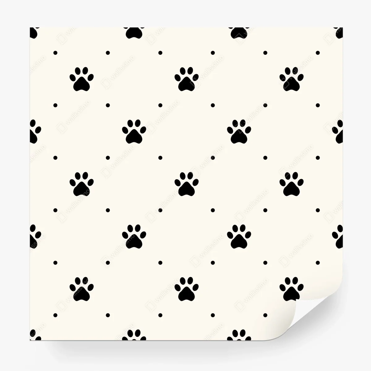 Carta da parati motivo di zampe minimal in bianco e nero • Wallissimo® Carta da parati motivo di zampe minimal in bianco e nero • Wallissimo®