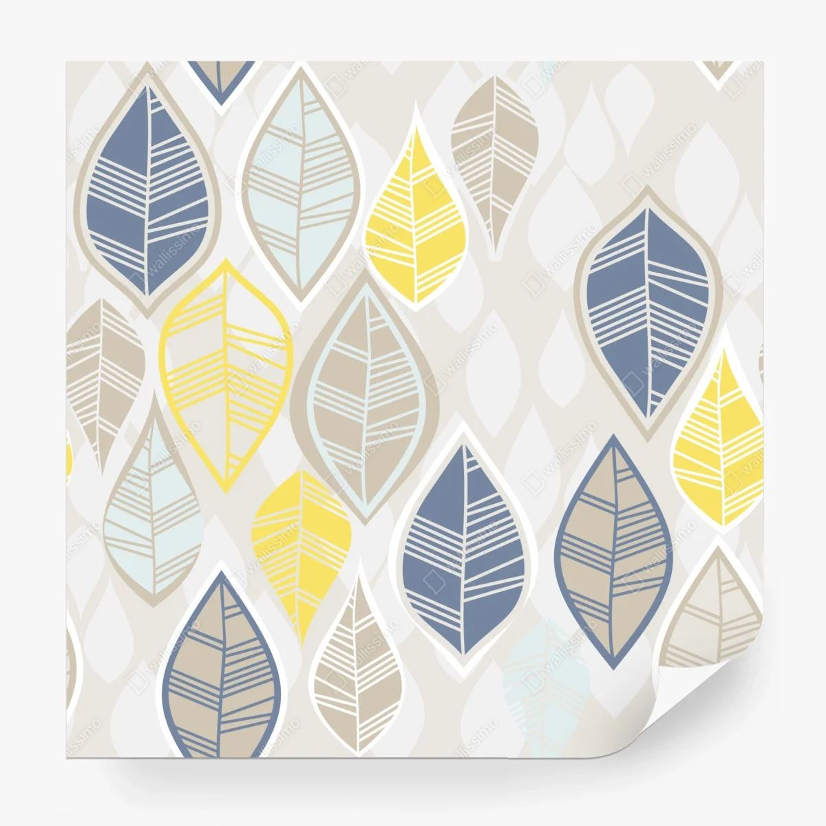 Carta da parati motivo di foglie moderne in tonalità pastello • Wallissimo® Carta da parati motivo di foglie moderne in tonalità pastello • Wallissimo®