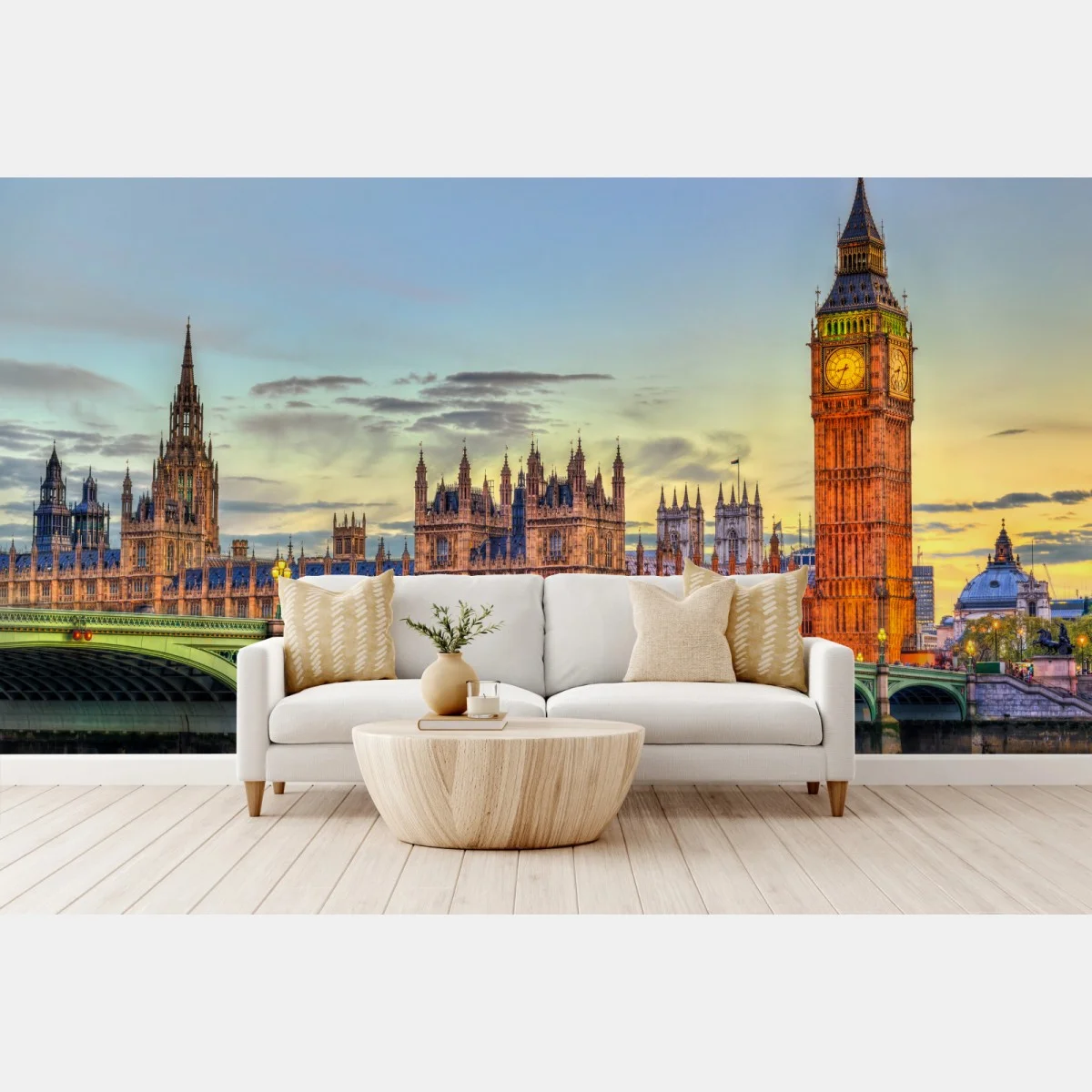 Carta da parati vista al tramonto del palazzo di Westminster e di Big Ben, Londra • Wallissimo® Carta da parati vista al tramonto del palazzo di Westminster e di Big Ben, Londra • Wallissimo®