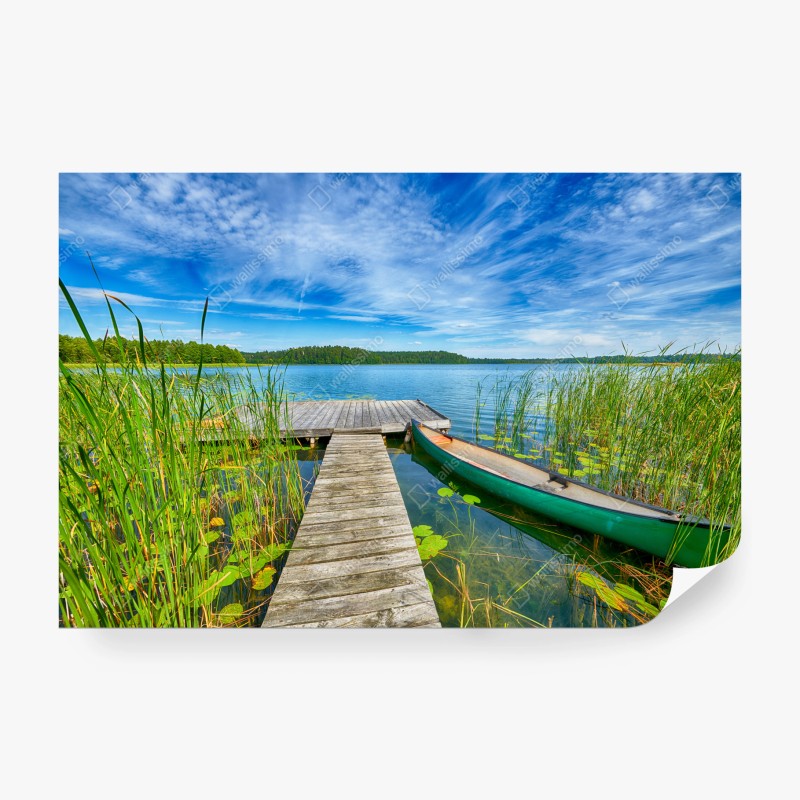 Carta da parati molo tranquillo sul lago di Masuria