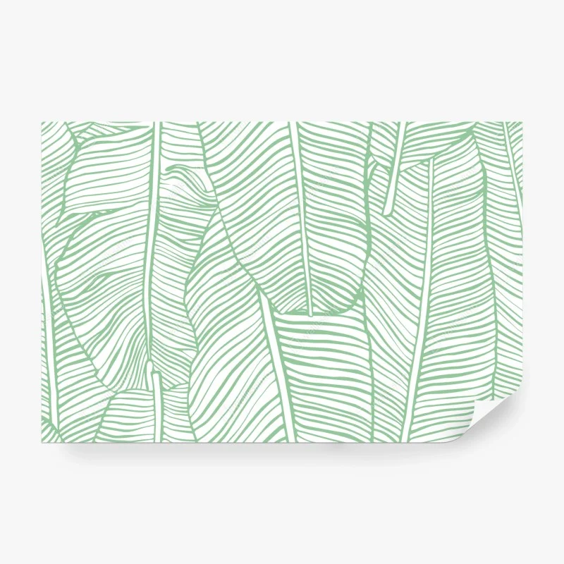 Carta da parati motivo foglie tropicali verde menta