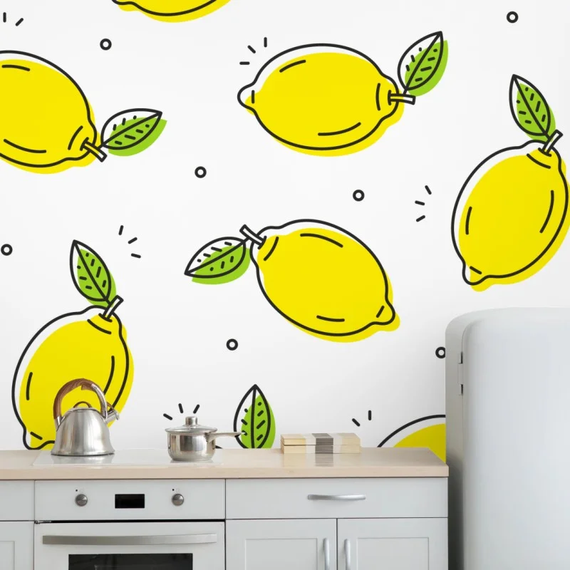 Carta da parati motivo limoni estivo colorato