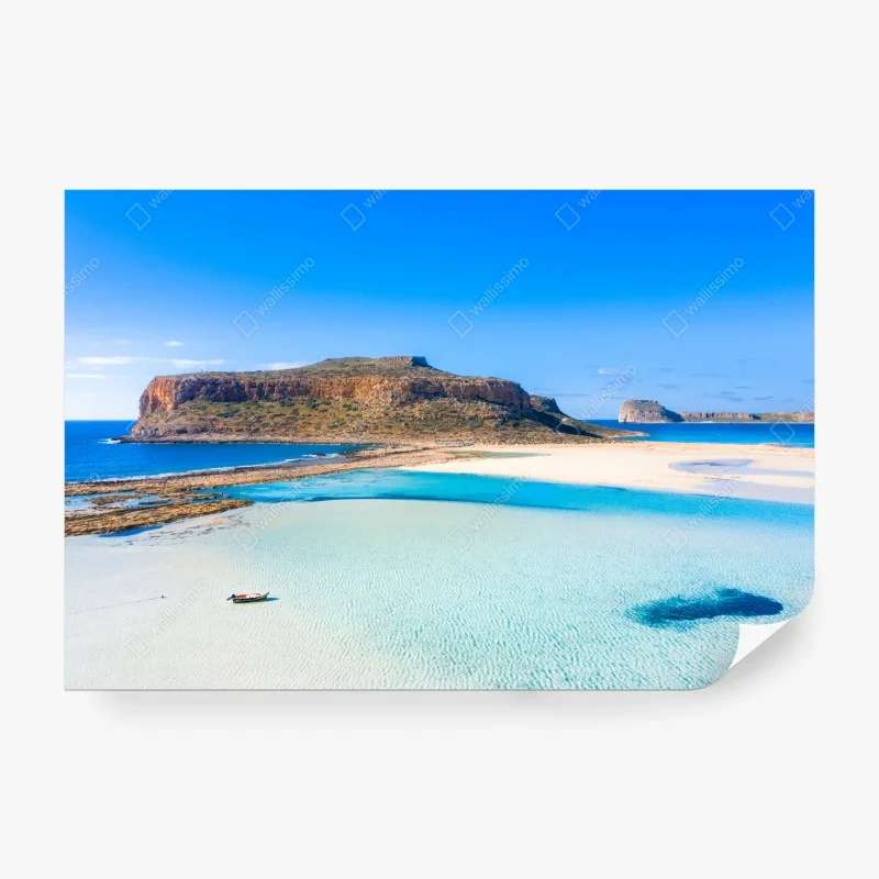 Carta da parati oasi turchese tra scogliere e sabbia