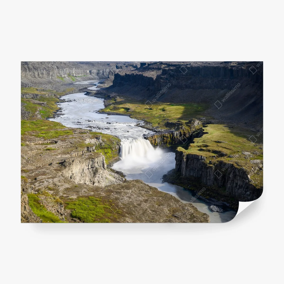 Carta da parati cascata maestosa nel canyon dell'Islanda • Wallissimo® Carta da parati cascata maestosa nel canyon dell'Islanda • Wallissimo®