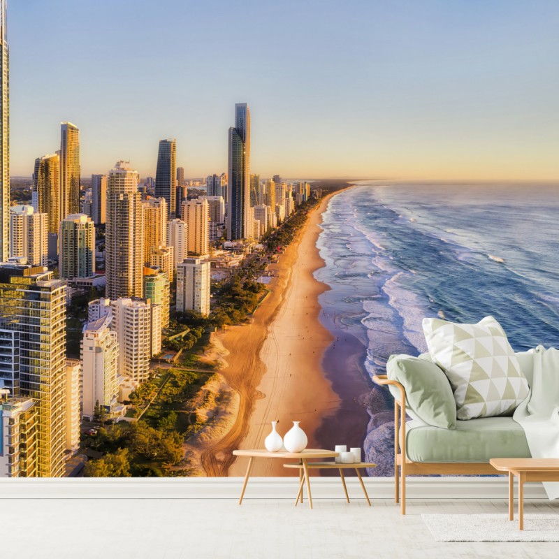 Carta da parati alba sulla Gold Coast a Surfers Paradise