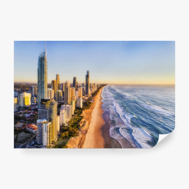 Carta da parati alba sulla Gold Coast a Surfers Paradise