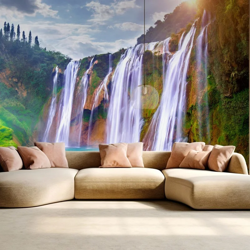 Carta da parati panorama della cascata Jiulong a Luoping