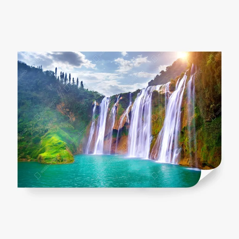 Carta da parati panorama della cascata Jiulong a Luoping