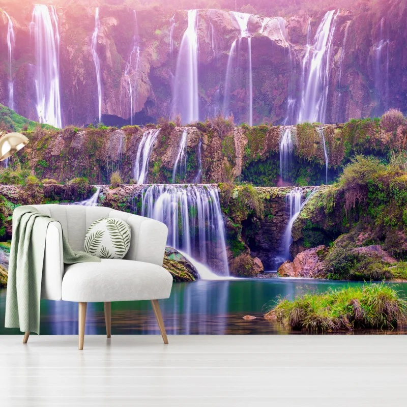 Carta da parati cascata a terrazze di Jiulong a Luoping