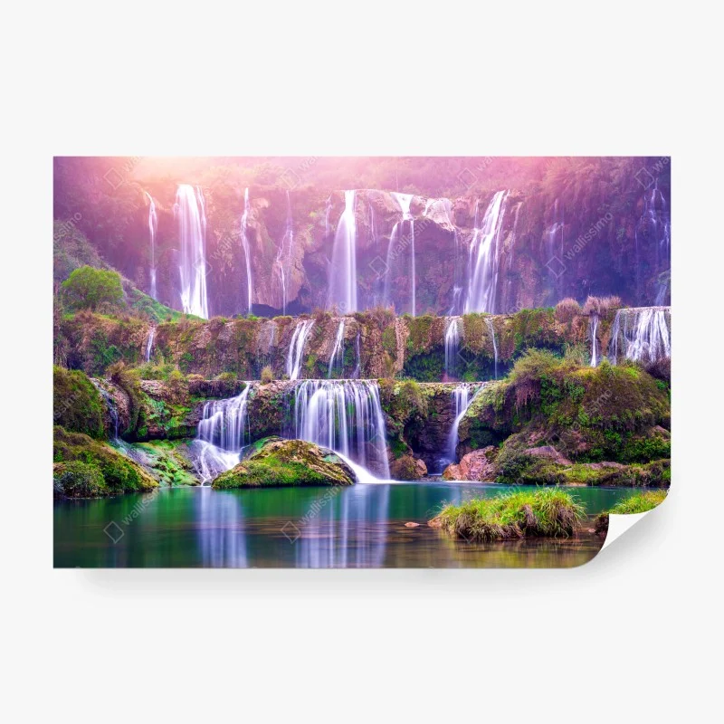 Carta da parati cascata a terrazze di Jiulong a Luoping