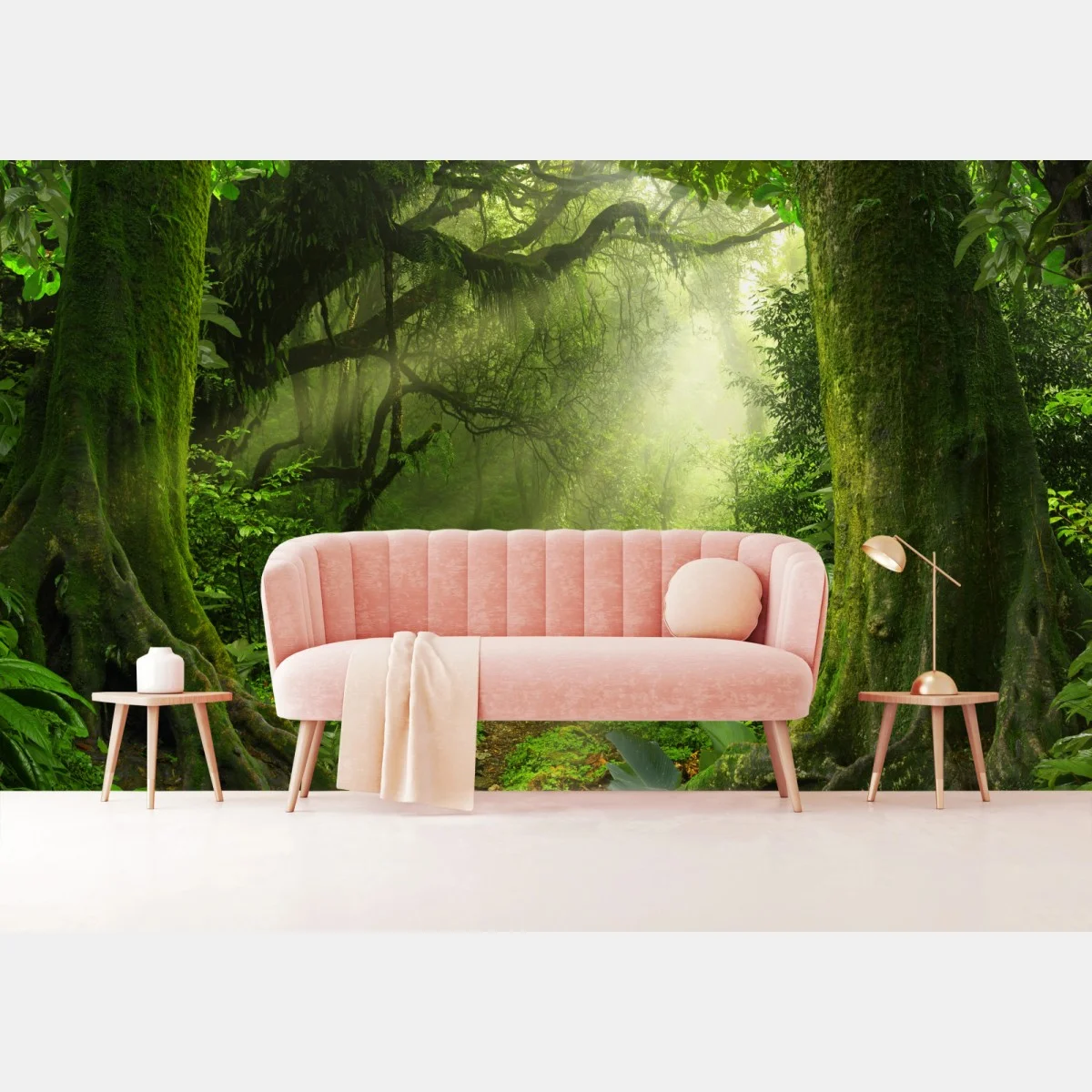 Carta da parati sentiero incantato nella foresta verde • Wallissimo® Carta da parati sentiero incantato nella foresta verde • Wallissimo®