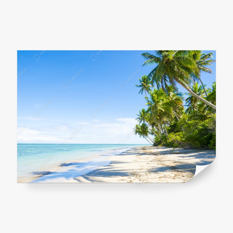 Carta da parati paradiso tropicale con palme e mare cristallino