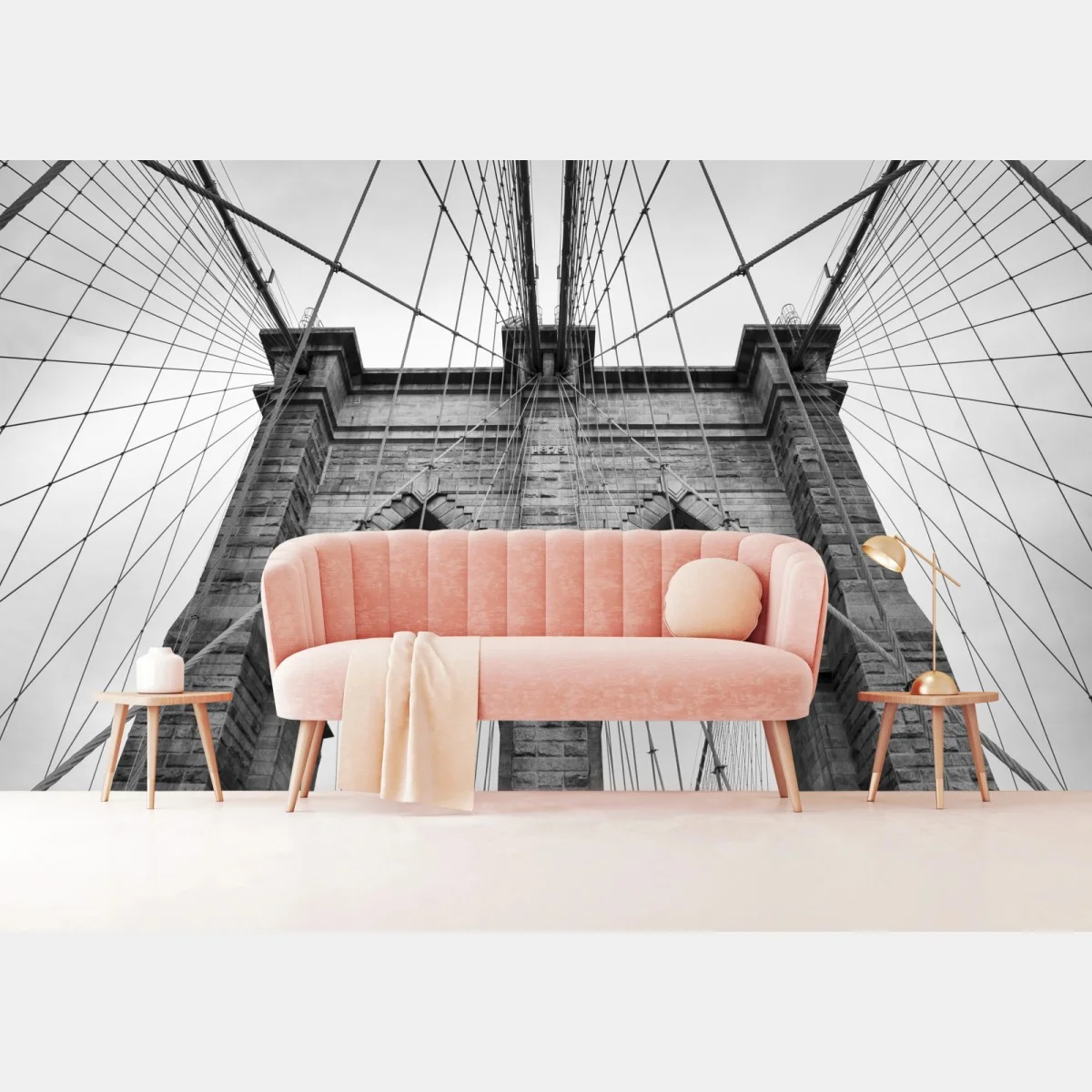 Carta da parati archi e cavi del ponte di Brooklyn • Wallissimo® Carta da parati archi e cavi del ponte di Brooklyn • Wallissimo®