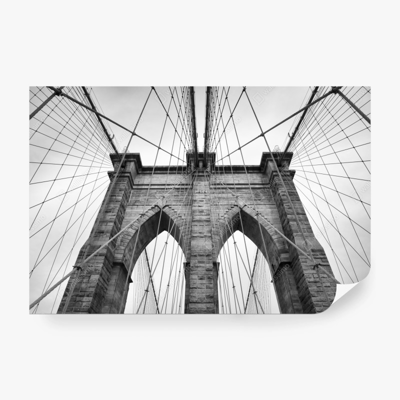 Carta da parati archi e cavi del ponte di Brooklyn