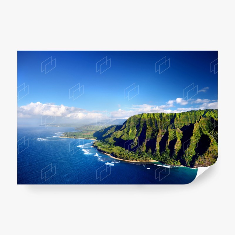 Carta da parati panorama costiero tropicale dalle scogliere verdi