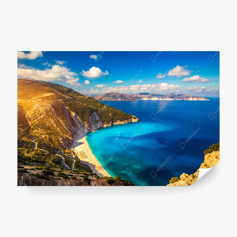 Carta da parati vista panoramica su Myrtos, Kefalonia